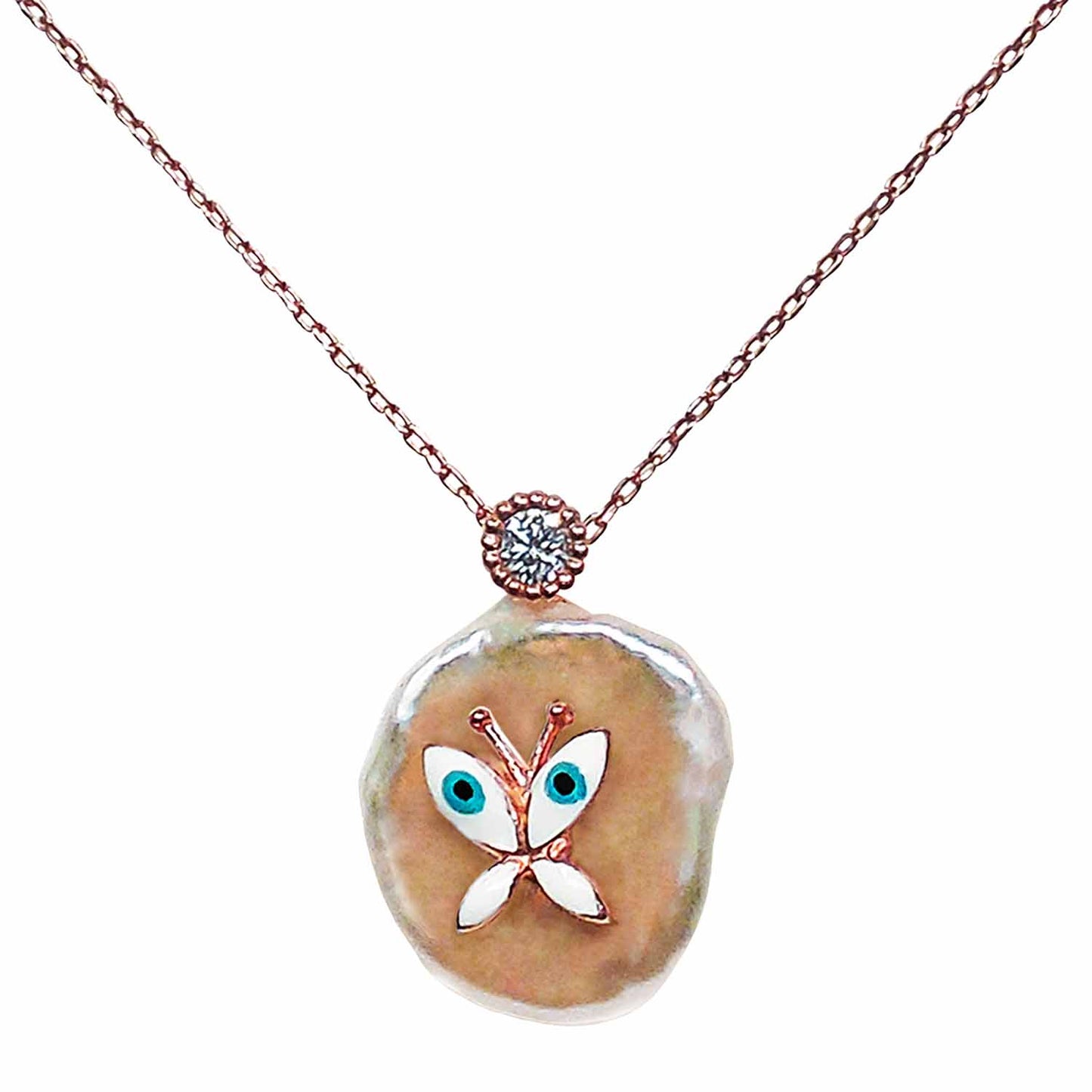 Mother of Pearl Butterfly Necklace