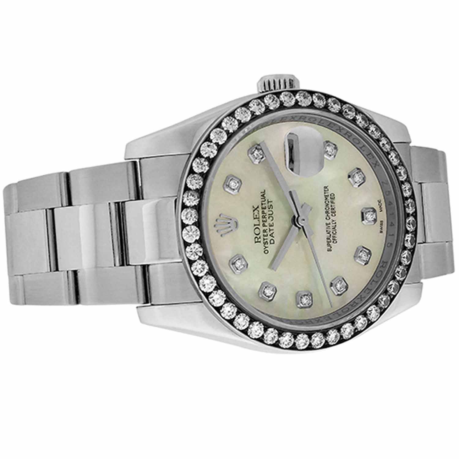 Men's S/S Rolex Datejust, Custom MOP Diam. Dial & Diam. Bezel, Ref. 116200