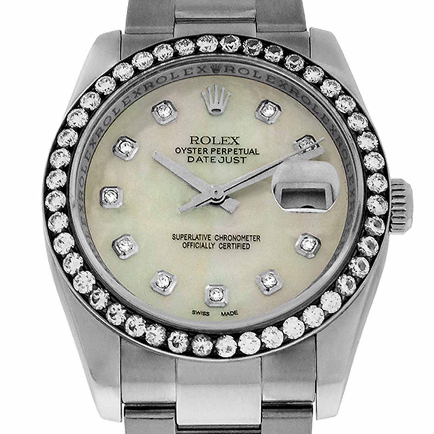 Men's S/S Rolex Datejust, Custom MOP Diam. Dial & Diam. Bezel, Ref. 116200