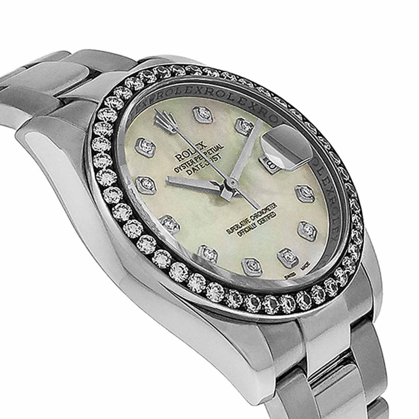 Men's S/S Rolex Datejust, Custom MOP Diam. Dial & Diam. Bezel, Ref. 116200
