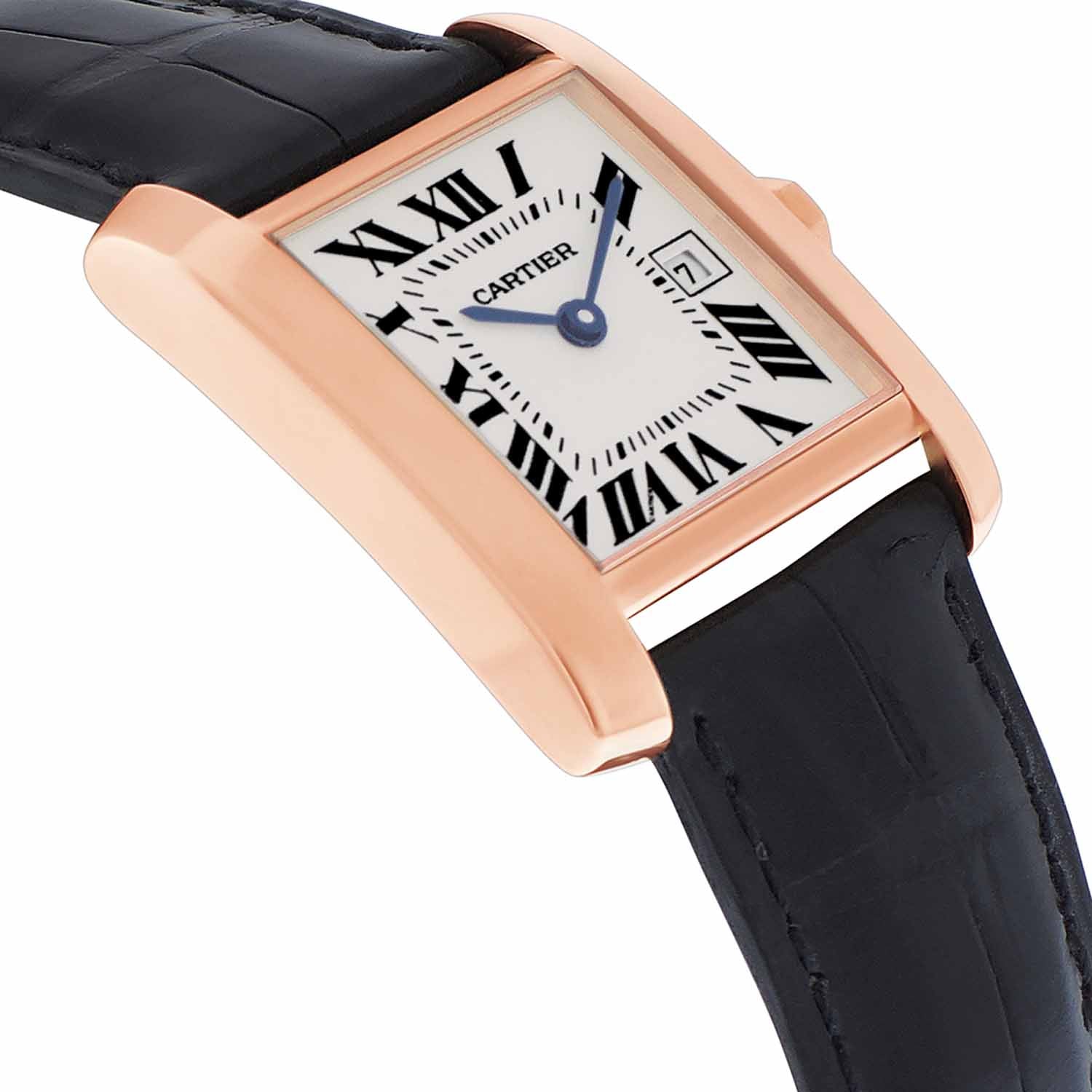 Midsize 18k Rose Gold Cartier Tank Francaise, Date, Strap, Ref. 2466