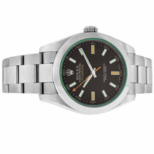 Load image into Gallery viewer, Men&#39;s Stainless Steel Green Crystal Rolex Milgauss Black Dial Ref. 116400V
