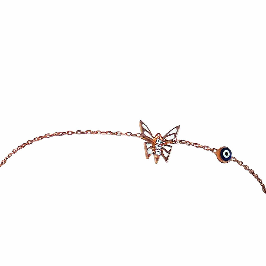Butterfly & Eye Charm Bracelet