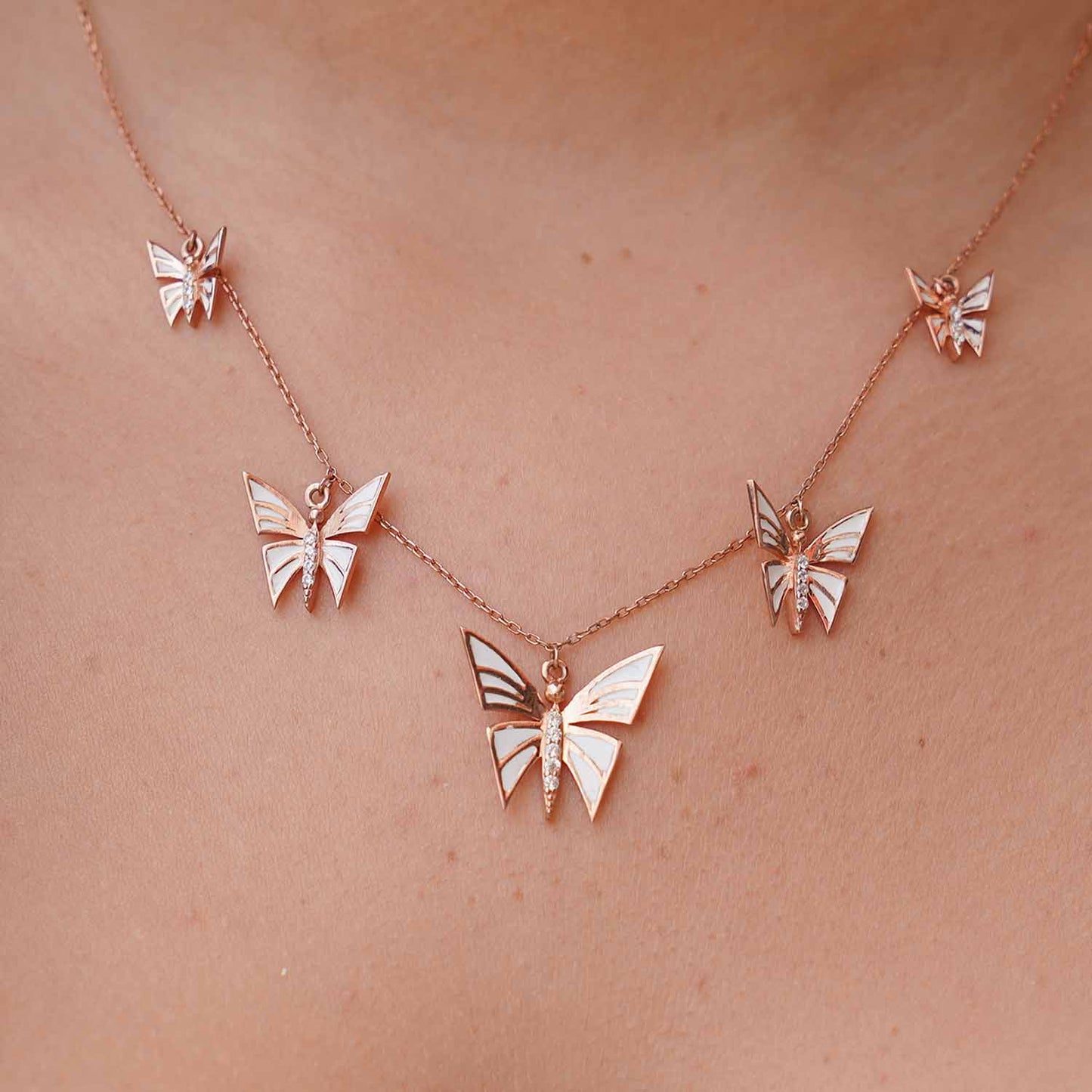 Five Butterfly Necklace